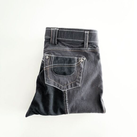 Elation Denim Womens Full Seat Riding Wear Breeches Suede Grip Pant Black 30R - Picture 5 of 12